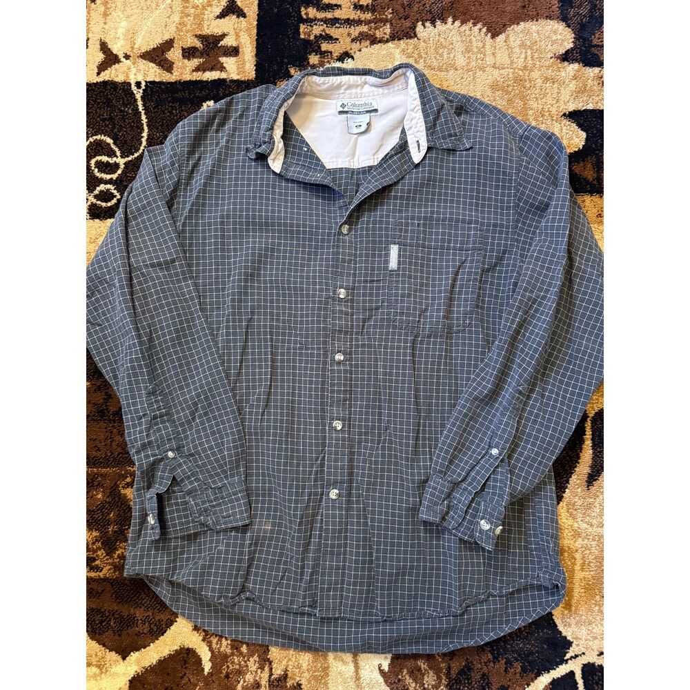Columbia Brown/Green Striped Flannel Shirt Long Sleeve Outdoor Country XL